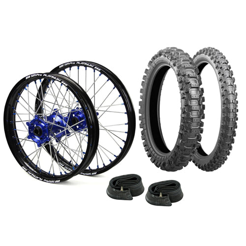 SM Pro Platinum & Bridgestone Tyre Bundle - Black Rim / Black Nipples Wheelset  (21x1.6 / 19x2.15)
