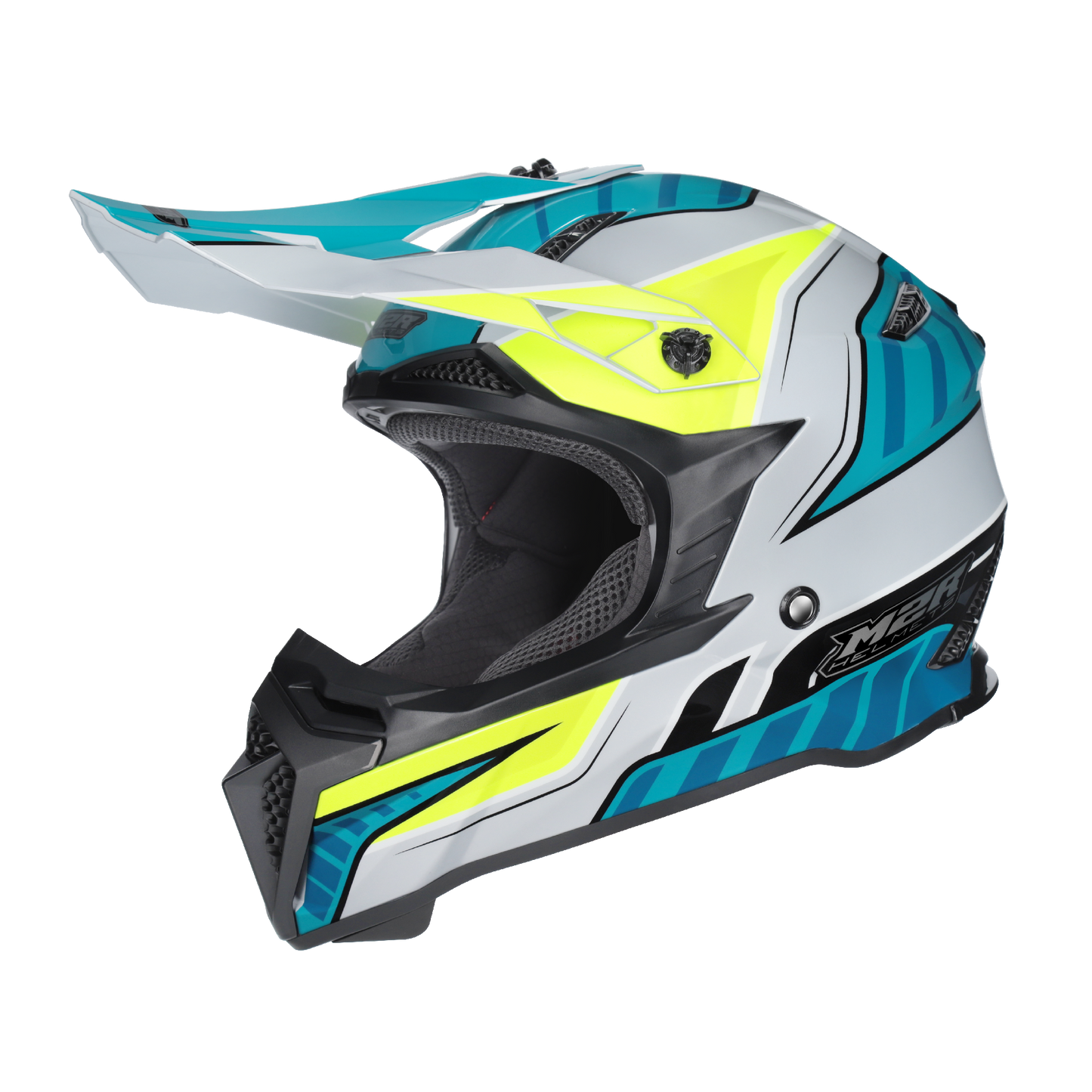 M2R X2.1 Youth Torque PC-3 Helmet - Grey / Blue / Hi-Vis