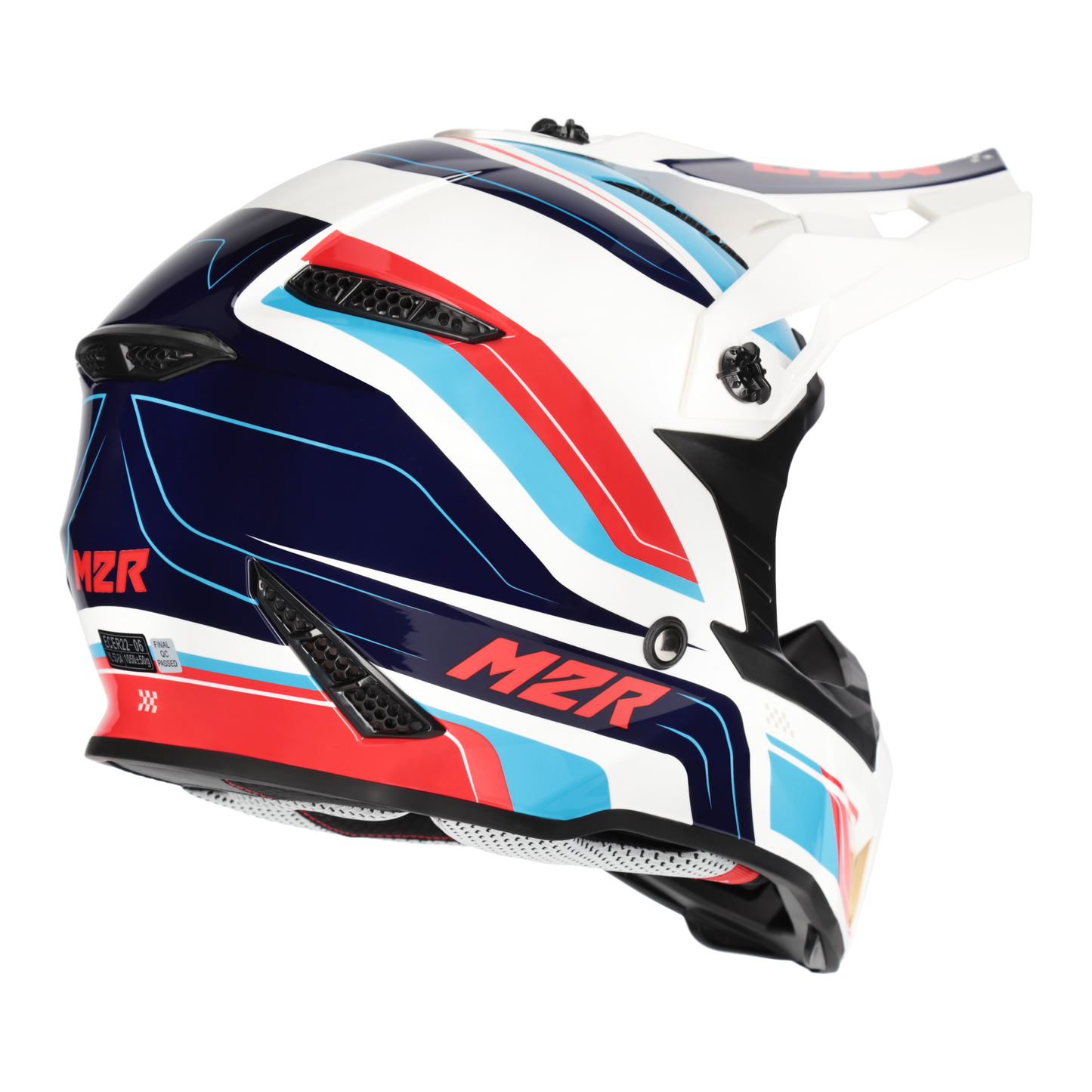 M2R X2.1 Youth Pulse PC-2 Helmet - Blue / White / Red
