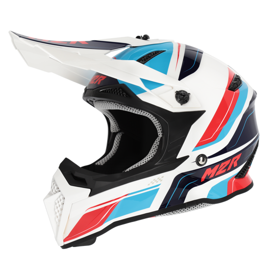 M2R X2.1 Youth Pulse PC-2 Helmet - Blue / White / Red