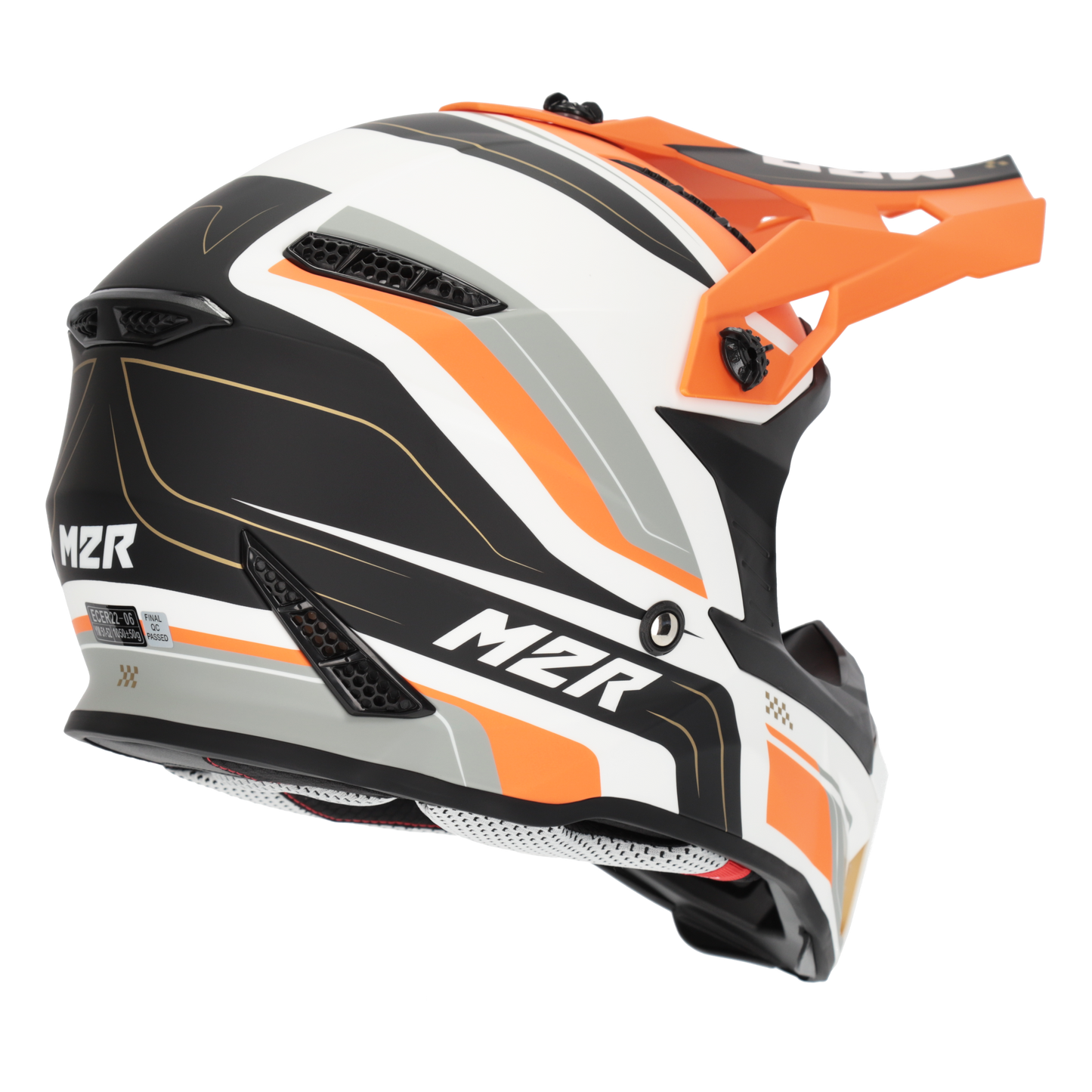 M2R X2.1 Youth Pulse PC-8F Helmet - Orange / White
