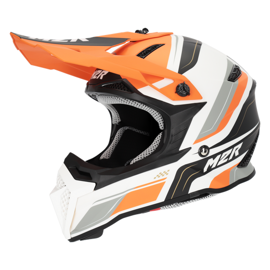 M2R X2.1 Youth Pulse PC-8F Helmet - Orange / White