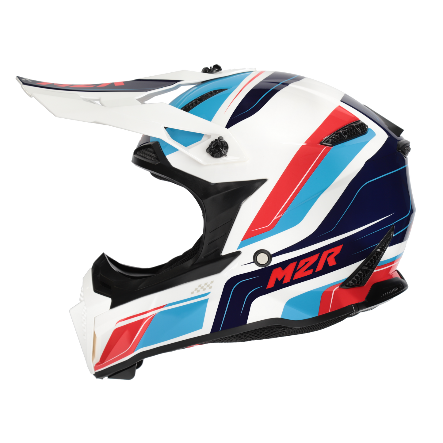 M2R X2.1 Pulse PC-2 Helmet - Blue / White / Red