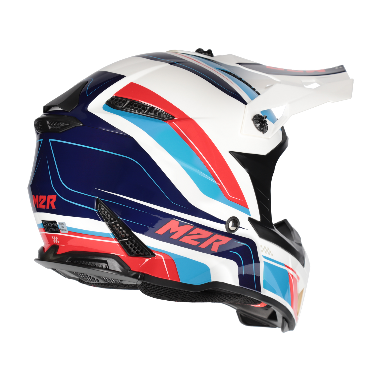 M2R X2.1 Pulse PC-2 Helmet - Blue / White / Red