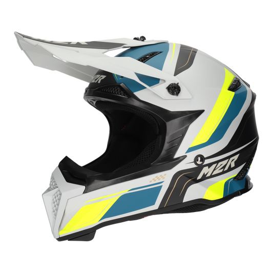M2R X2.1 Pulse PC-3F Helmet - Yellow / Silver / Blue