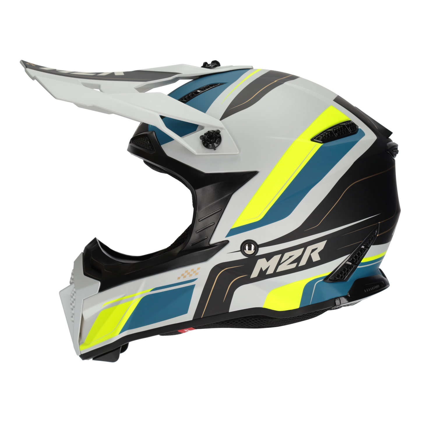 M2R X2.1 Pulse PC-3F Helmet - Yellow / Silver / Blue