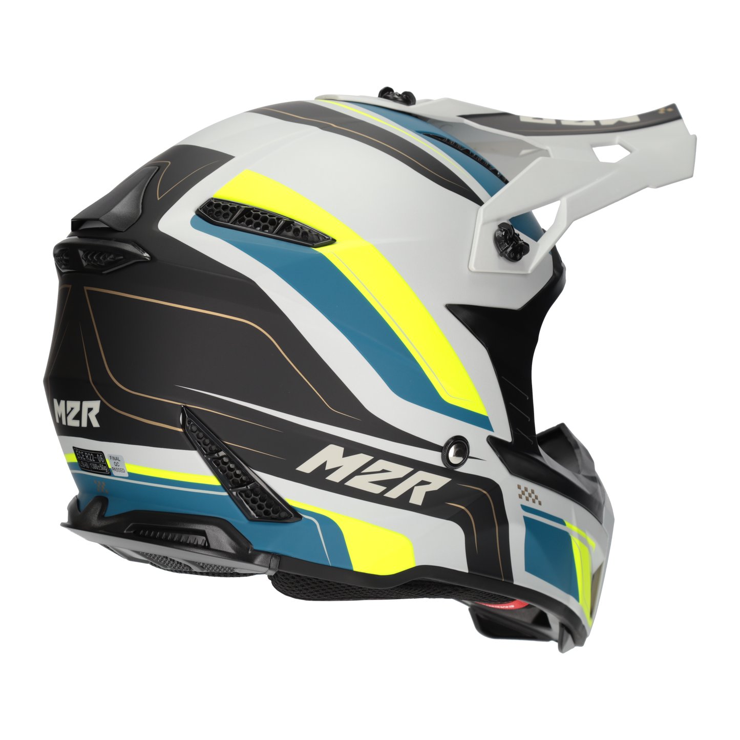 M2R X2.1 Pulse PC-3F Helmet - Yellow / Silver / Blue
