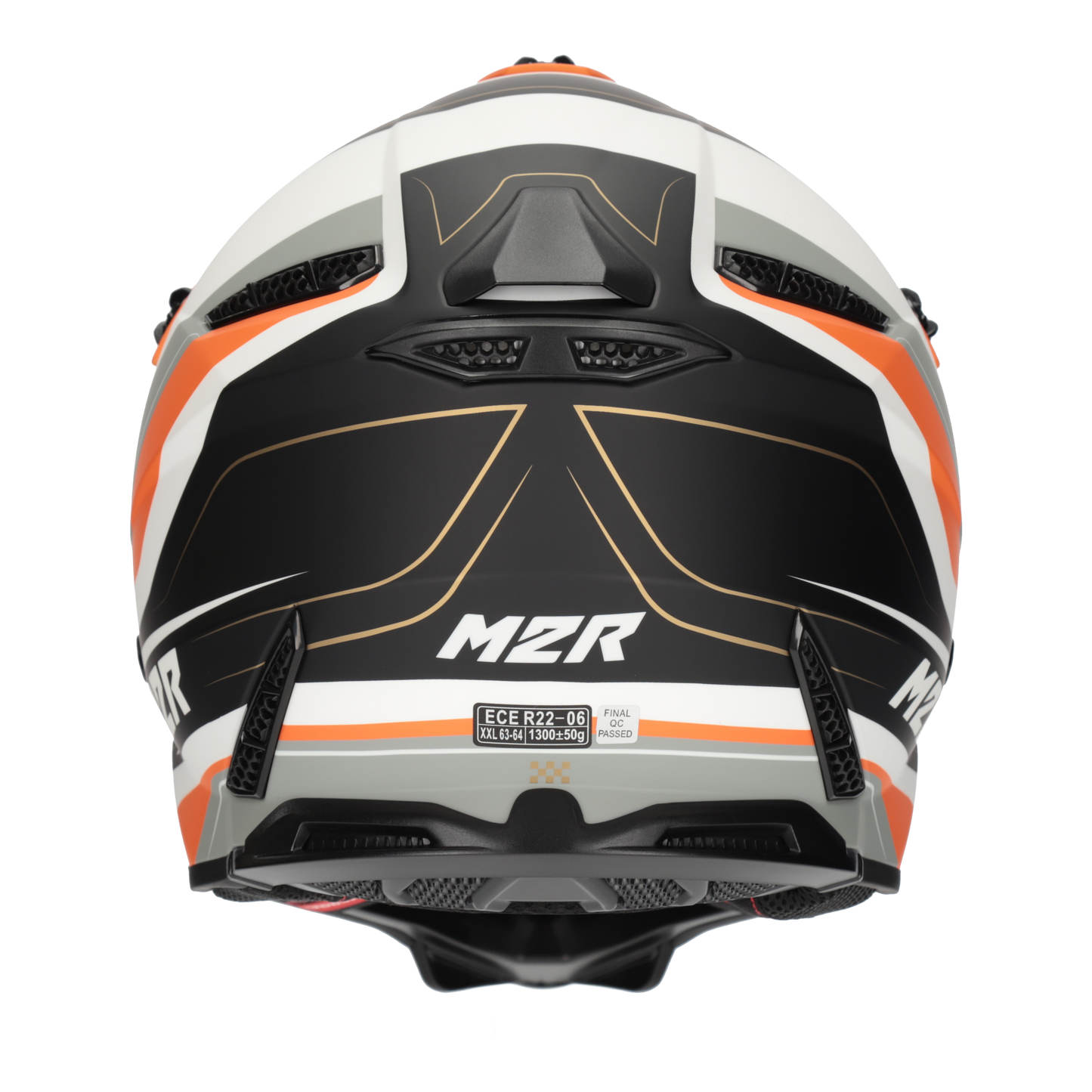 M2R X2.1 Pulse PC-8F Helmet - Orange / White