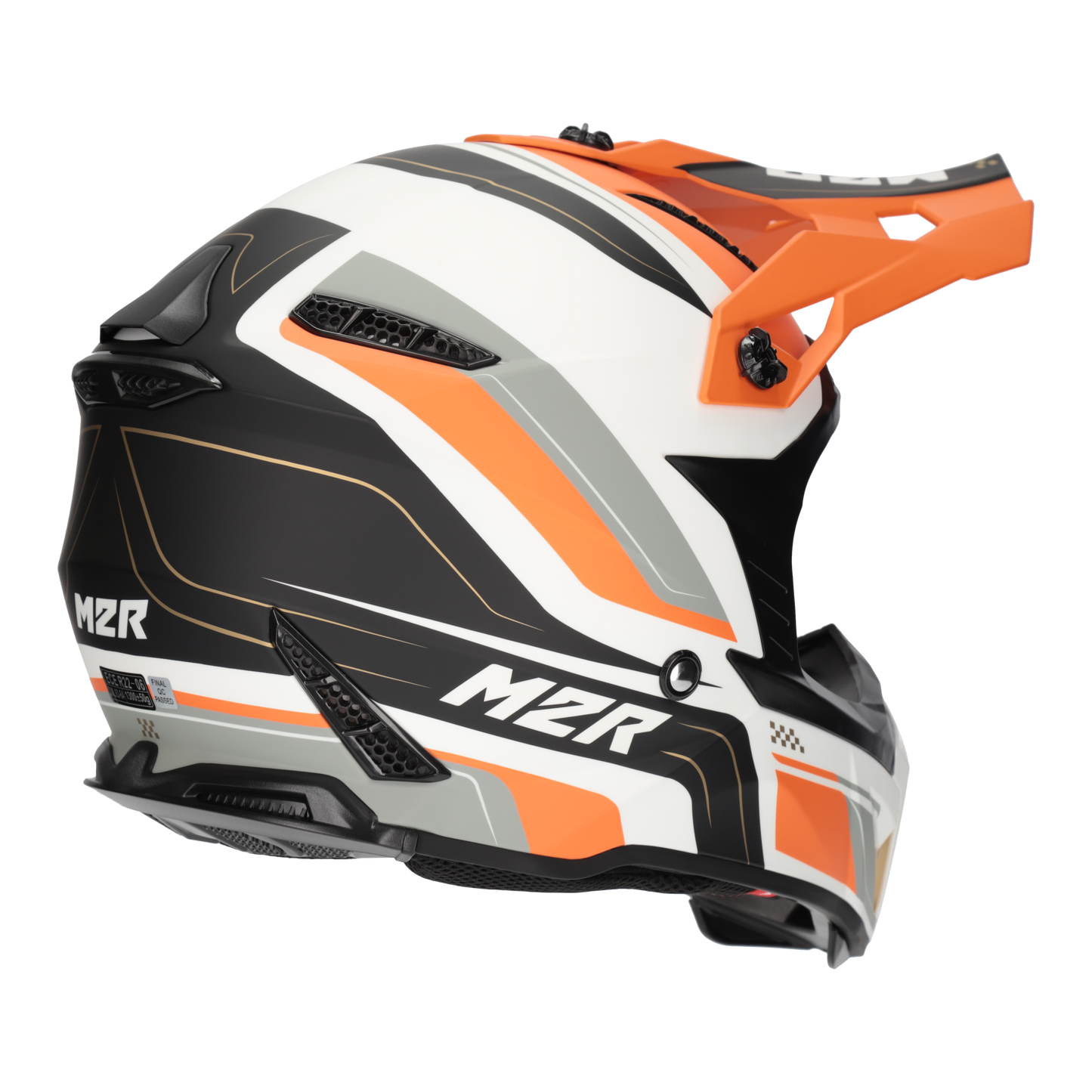 M2R X2.1 Pulse PC-8F Helmet - Orange / White