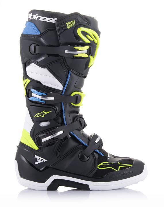 Alpinestars MX23 Tech 7 Black Enamel Blue Yellow Fluro