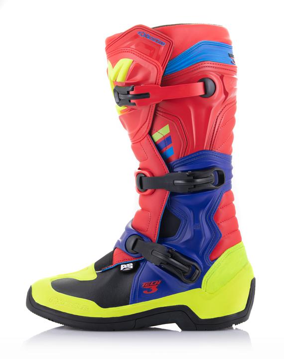 Alpinestars MX23 Tech 3 Bright Red Dark Blue Yellow Fluro