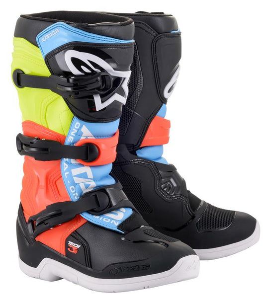 Alpinestars MX23 Tech 3S V2 Youth Boot Black Yellow Fluro/Fluro Red