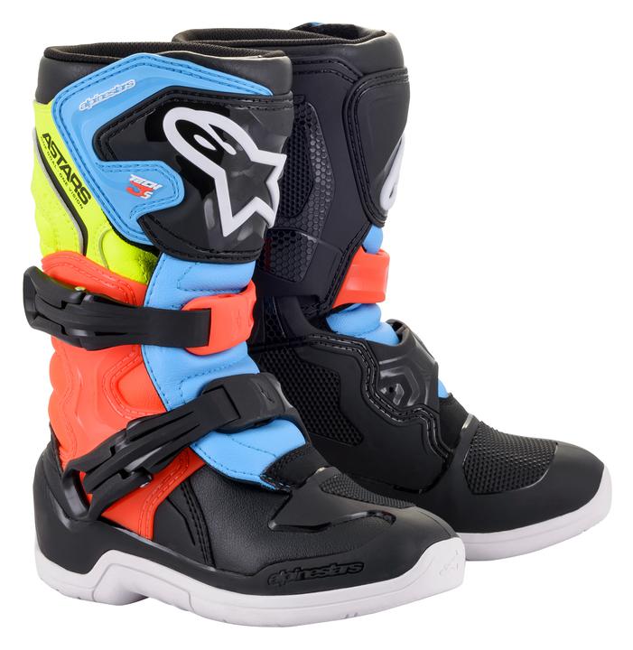 Alpinestars MX23 Tech 3S Kids Boot Black White Fluro Yellow