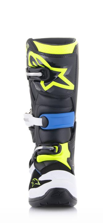 Alpinestars MX24 Tech 7S Youth Black Enamel Blue Yellow Fluro