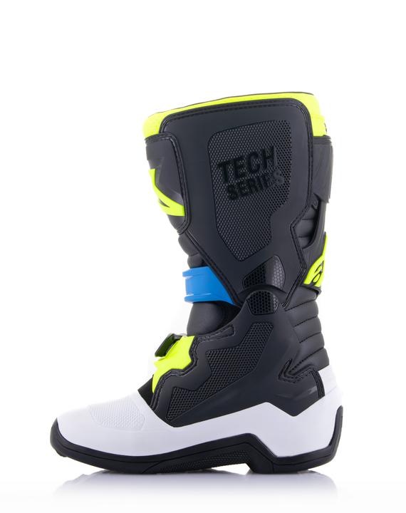 Alpinestars MX24 Tech 7S Youth Black Enamel Blue Yellow Fluro