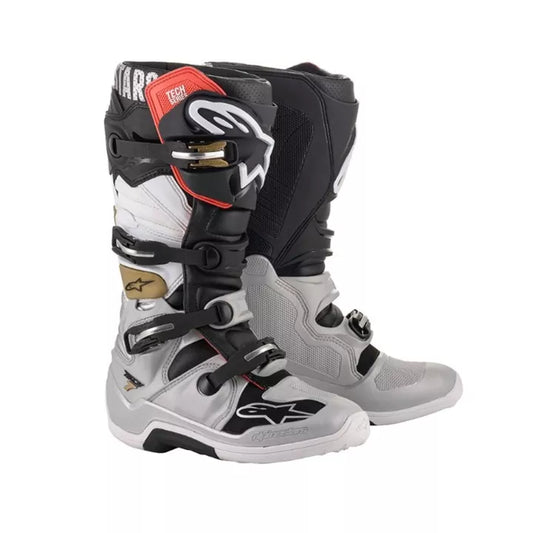 Alpinestars MX23 Tech 7S Youth Black Silver White Gold