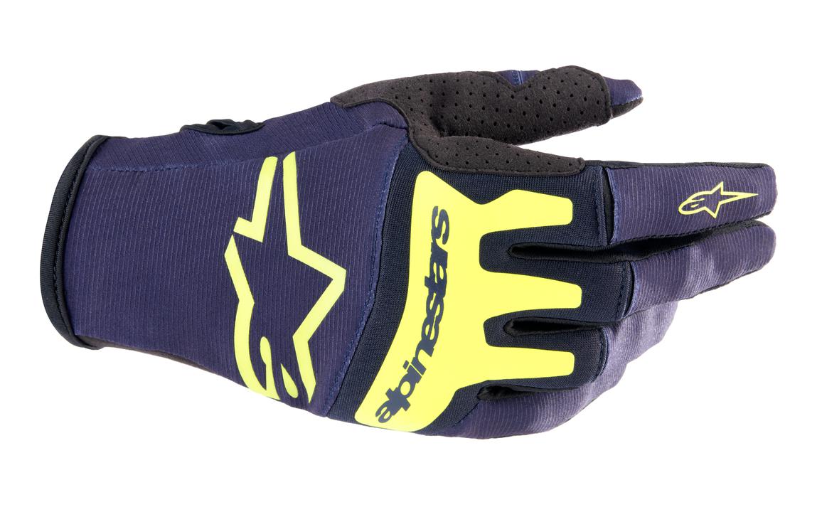 Alpinestars MX23 Techstar Gloves Night Navy Yellow Fluro