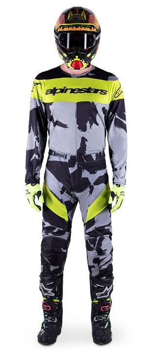 Alpinestars MX23 Racer Tactical Jersey Cast Gray Camo Yellow Fluro