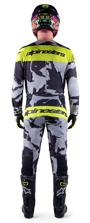 Alpinestars MX23 Racer Tactical Jersey Cast Gray Camo Yellow Fluro