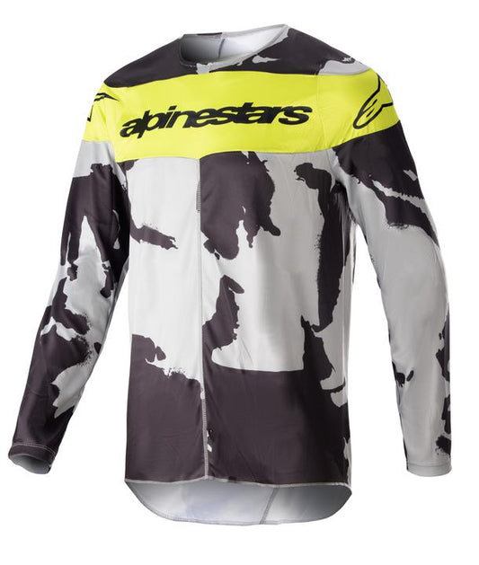 Alpinestars MX23 Racer Tactical Jersey Cast Gray Camo Yellow Fluro