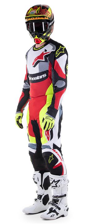 Alpinestars MX23 Fluid Agent Jersey Black Mars Red Yellow Fluro