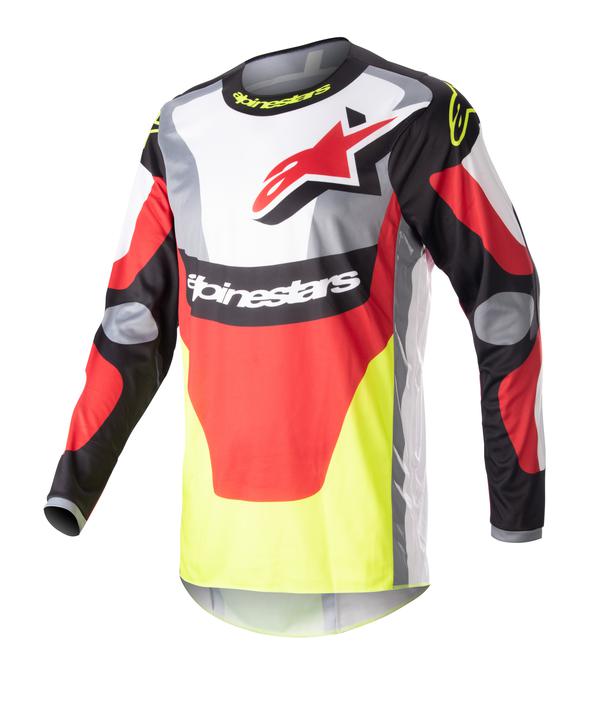 Alpinestars MX23 Fluid Agent Jersey Black Mars Red Yellow Fluro