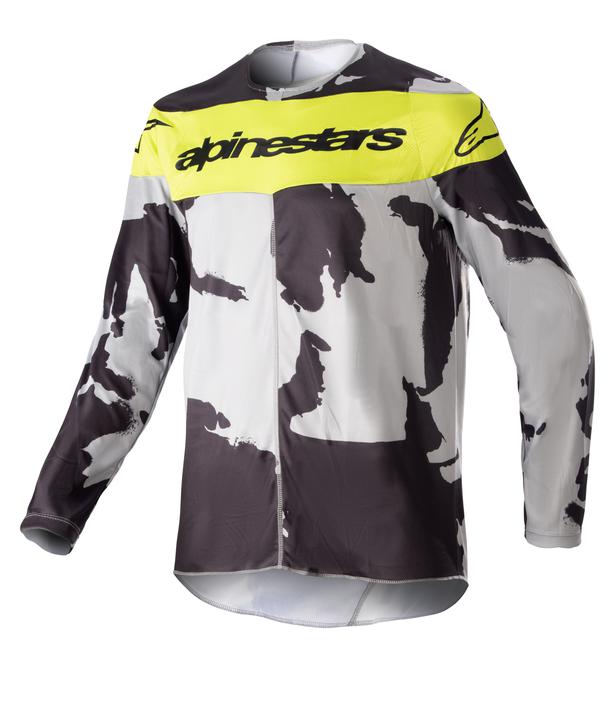 Alpinestars MX23 Youth Racer Tactical Jersey Cast Gray Camo Yellow Fluro