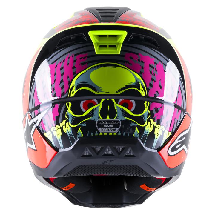 Alpinestars MX23 SM5 Solar Flare Helmet Gloss Black Red Fluro Yellow