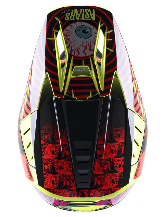 Alpinestars MX23 SM5 Solar Flare Helmet Gloss Black Red Fluro Yellow