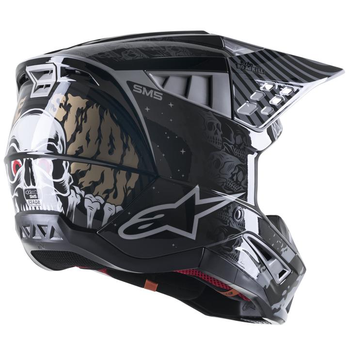 Alpinestars MX23 SM5 Solar Flare Helmet Gloss Black Grey Cold