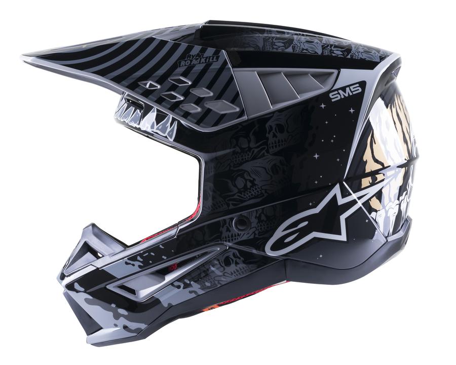 Alpinestars MX23 SM5 Solar Flare Helmet Gloss Black Grey Cold