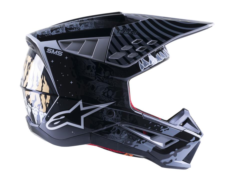 Alpinestars MX23 SM5 Solar Flare Helmet Gloss Black Grey Cold