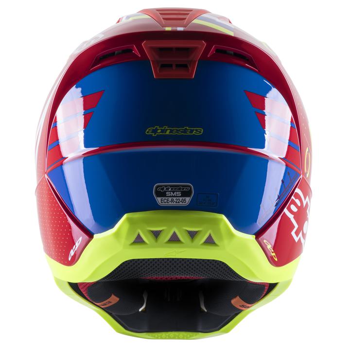 Alpinestars MX23 SM5 Action Helmet Gloss Red White Fluro Yellow