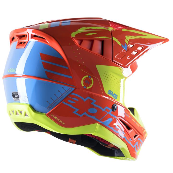 Alpinestars MX23 SM5 Action Helmet Gloss Fluro Orange Cyan Yellow