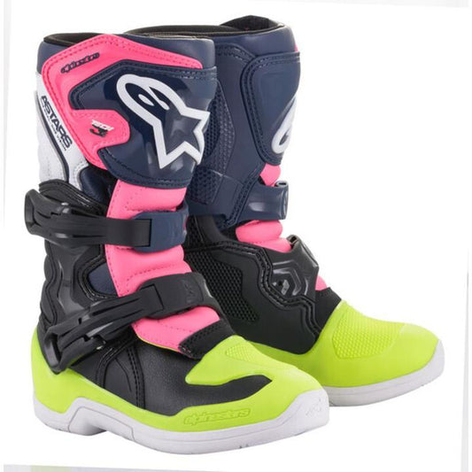 Alpinestars Tech 3S Kids Dark Blue Pink White