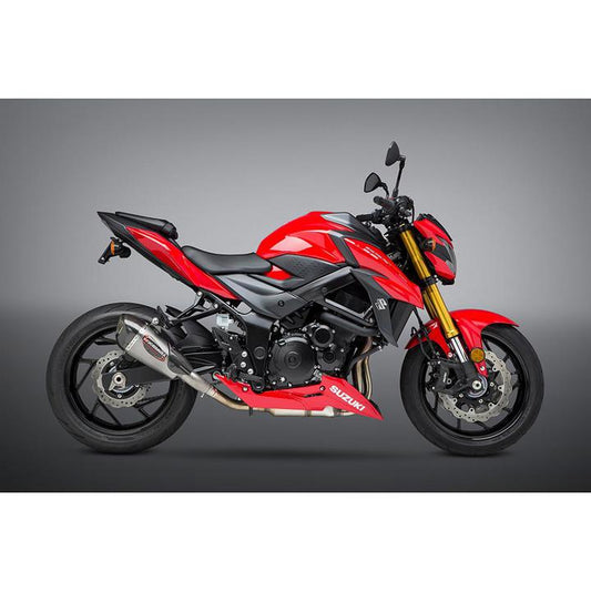 Yoshimura Suzuki GSX-S750/Z 18-21 Alpha T Stainless Slip-On Exhaust, W/ Stainless Muffler