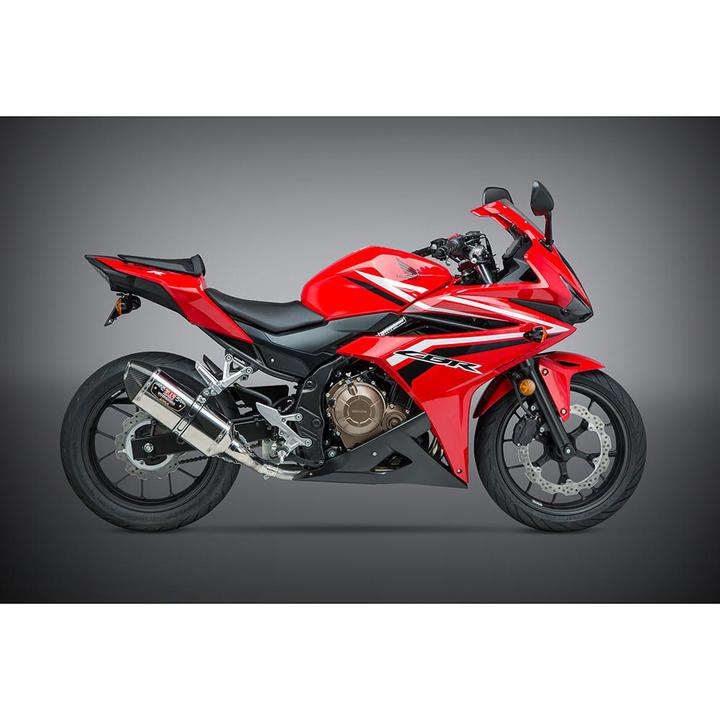 Yoshimura Honda Cbr500R 16-18/Cb500F 16-18 R-77 Stainless Slip-On Exhaust, W/ Stainless Muffler