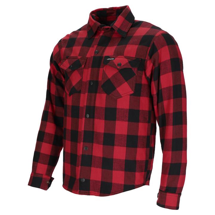 Argon Hatchet Kevlar Armoured Flannel Shirt - Black / Red