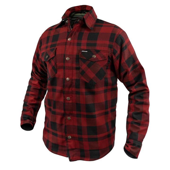 Argon Savage Kevlar Armoured Flannel Shirt - Black / Red