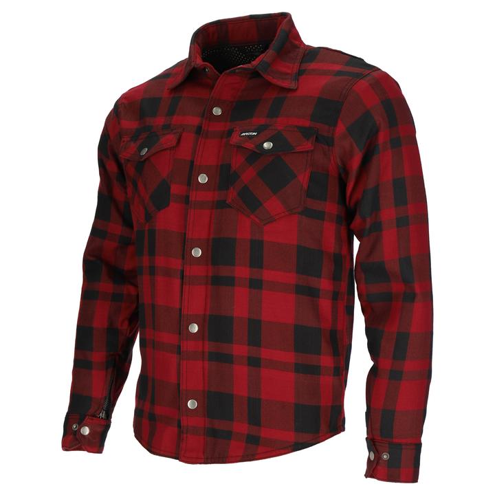 Argon Savage Kevlar Armoured Flannel Shirt - Black / Red