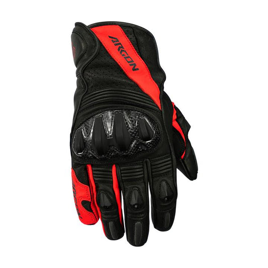 Argon Turmoil Leather Gloves - Black & Red