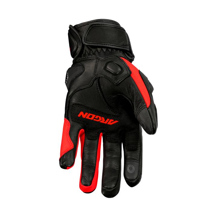 Argon Turmoil Leather Gloves - Black & Red
