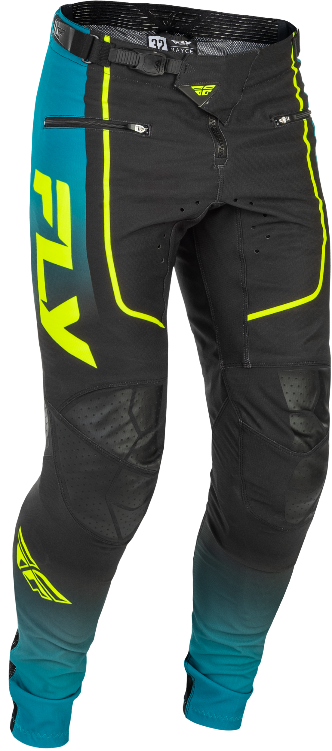 Fly Rayce MTB Pants - Teal / Hi-Vis