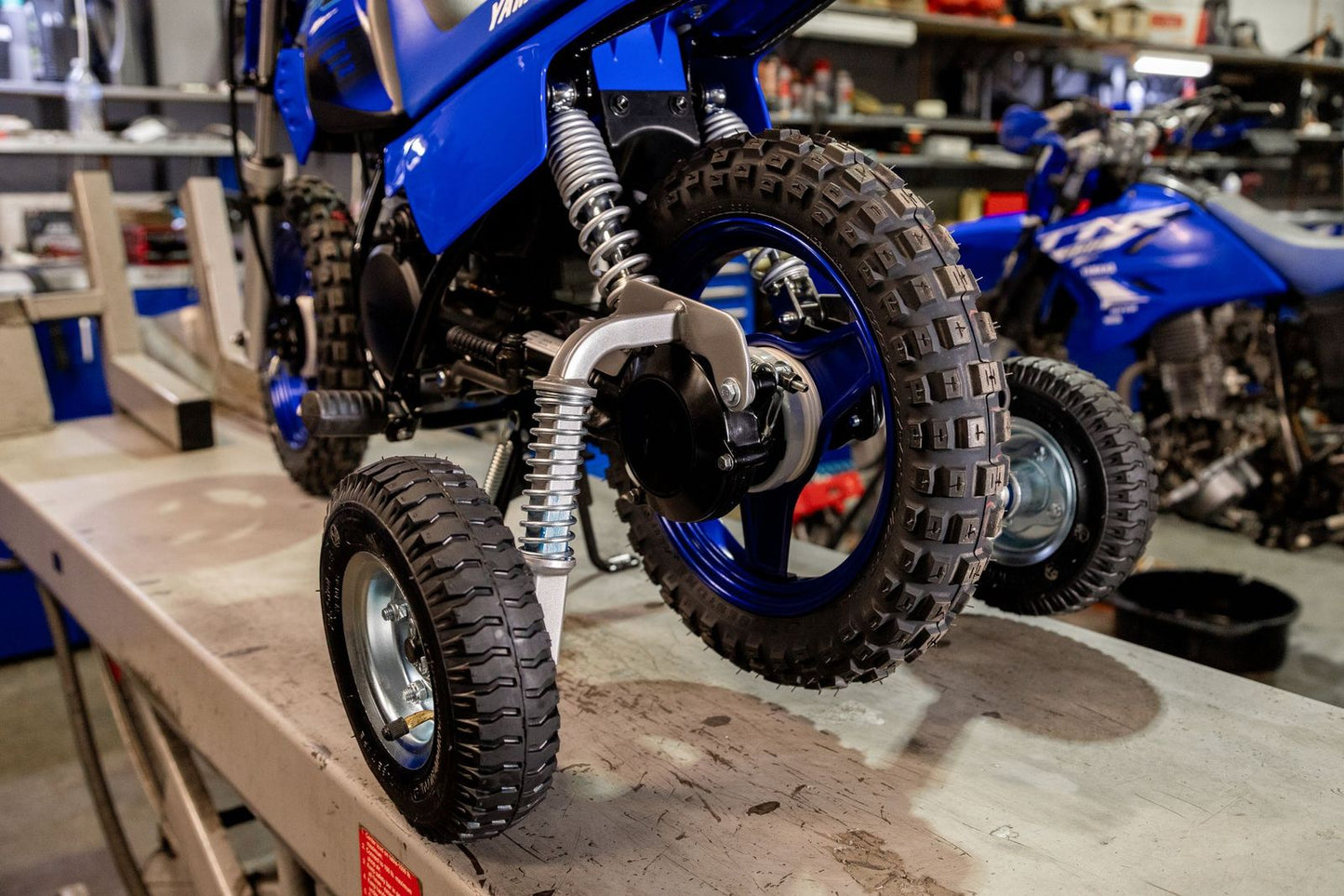 Mini Moto Yamaha PW50 Rear Mount Training Wheels With Suspension