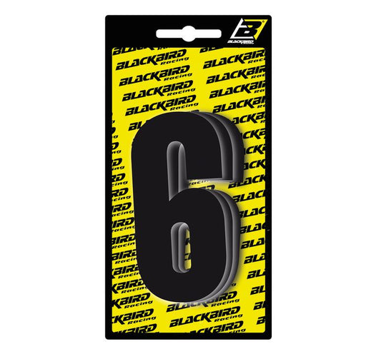 Blackbird Race Numbers 6  3 Pack - Black Small