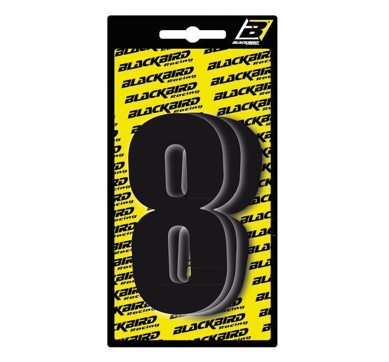 Blackbird Race Numbers 8  3 Pack - Black Small