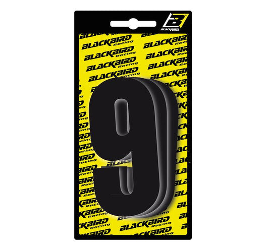 Blackbird Race Number 9  3 Pack - Black Large
