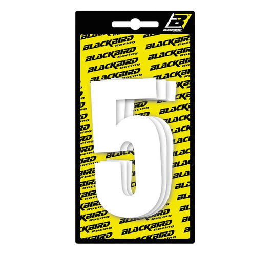 Blackbird Large Race Number 5 (3 Pack) - White
