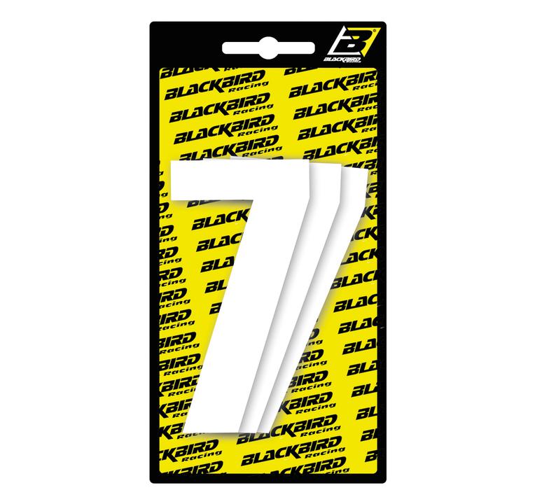 Blackbird Small Race Number 7 (3 Pack) - White