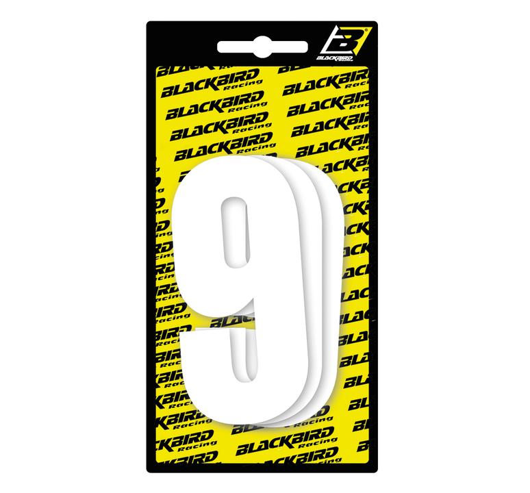 Blackbird Large Race Number 9 (3 Pack) - White